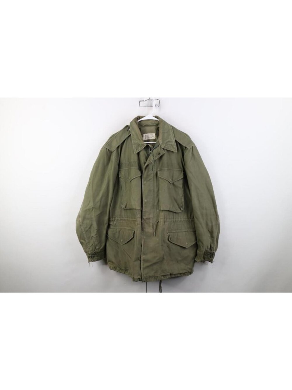 Vtg 60s Vietnam War Mens Medium Distressed WRT 9oz QM Shade 107 Field Jacket USA